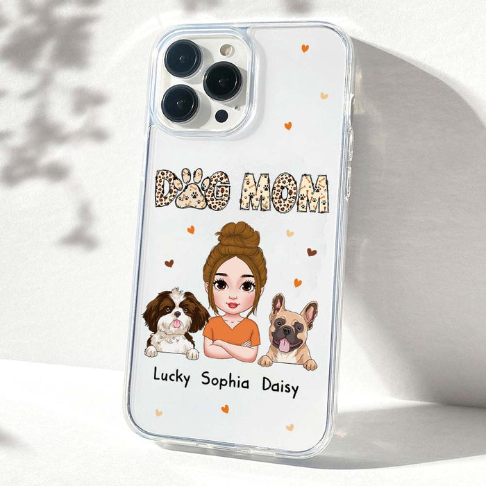 Personalized Leopard Sassy Dog Mom Clear Phone Case 34939 1