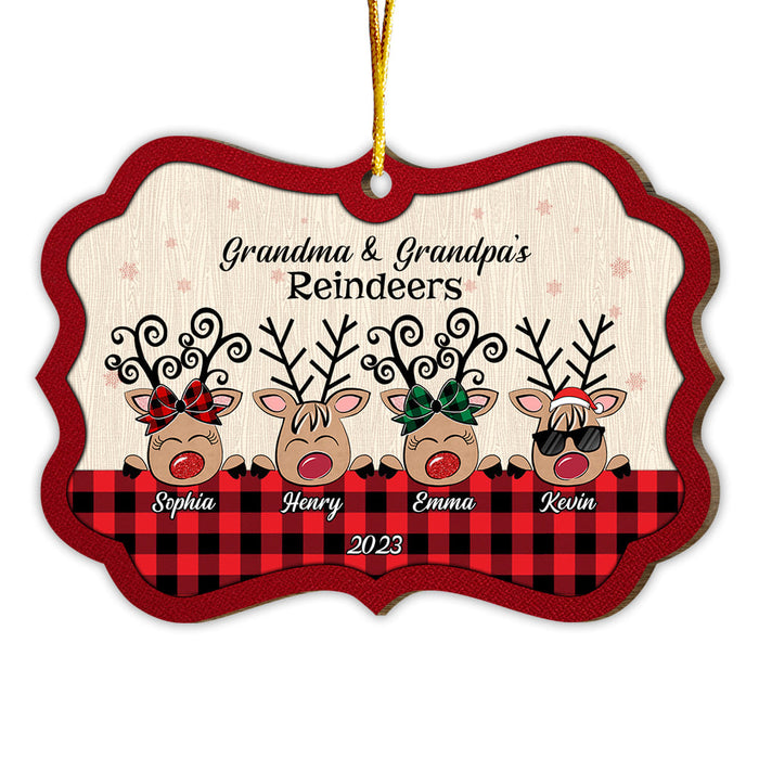 Personalized Grandma & Grandpa's Reindeer Family Christmas Benelux Ornament OB61 58O53 1