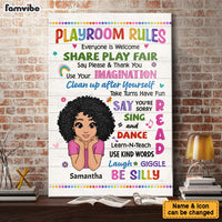 Personalized Daughter Son Kids Playroom Rules Canvas 22872 thumb 1
