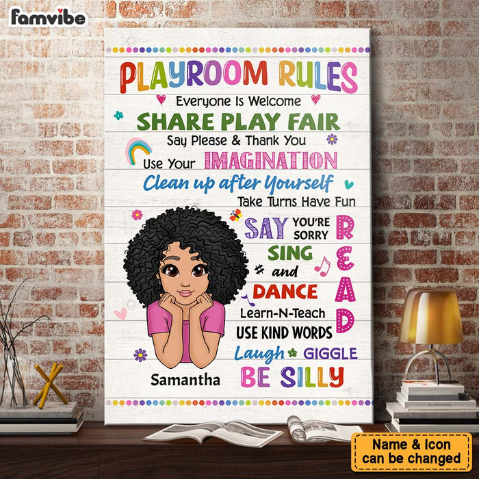 Personalized Daughter Son Kids Playroom Rules Canvas 22872 1