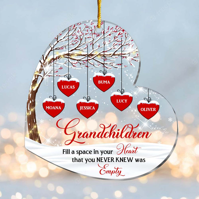 Personalized Gift For Grandma Grandchildren Fill Your Heart Heart Ornament 29325 1