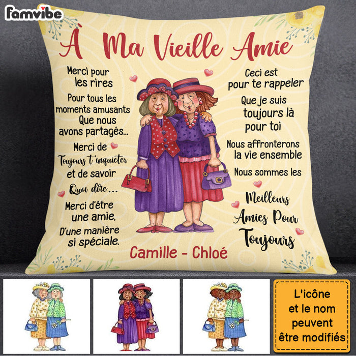 Personalized Gift For Friend À ma Vieille amie French Pillow 30441 1