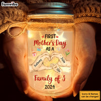 Personalized Gift For Family First Mother's Day Mason Jar Light 32232 thumb 1