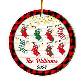 Personalized Family Christmas Circle Ornament NB21 87O53