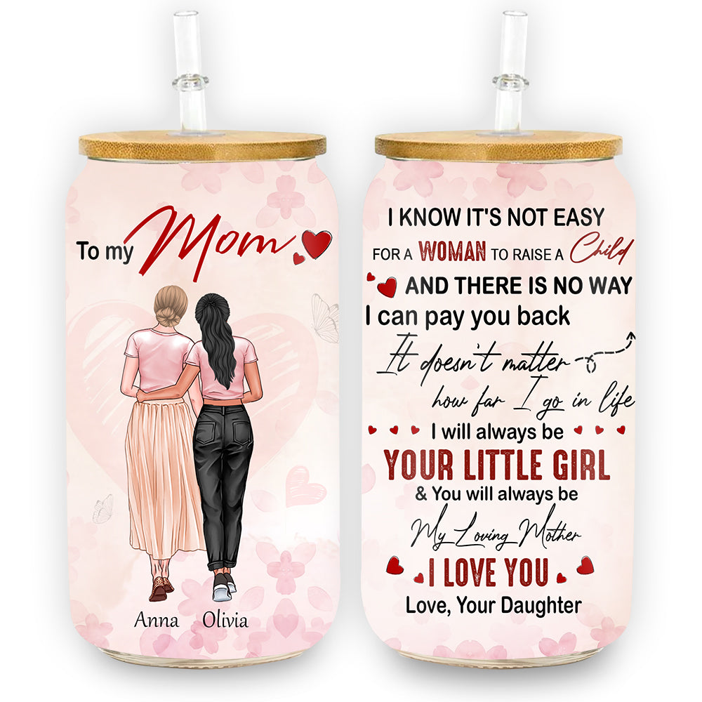 Personalized Gift For Mom  I love You Glass Can 32197