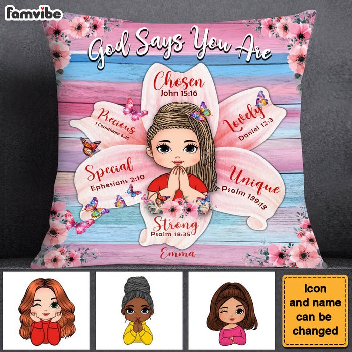 Personalized Gift For Daughter God Says You Are Flower Pillow 32312 1