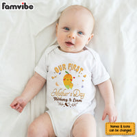 Personalized Gift For Baby Our First Mother's Day Baby Onesie 32533 thumb 1