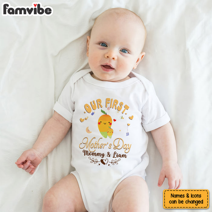 Personalized Gift For Baby Our First Mother's Day Baby Onesie 32533 1
