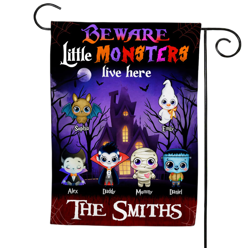 Personalized Halloween Gift For Family Little Monsters Flag 28531