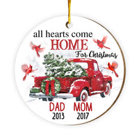 Personalized Cardinal Memorial Mom Dad Red Truck Ornament OB154 87O60 thumb 1