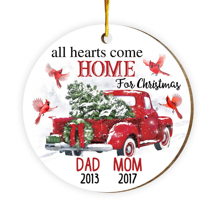 Personalized Cardinal Memorial Mom Dad Red Truck Ornament OB154 87O60 1