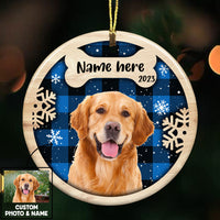 Personalized Dog Photo Christmas Circle Ornament OB271 95O36 thumb 1