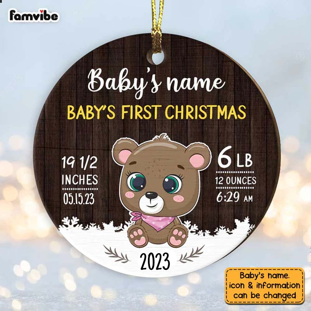 Personalized Baby First Christmas  Ornament OB56 85O57