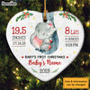 Personalized Elephant Baby First Christmas Heart Ornament AG172 67O57 1