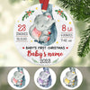 Personalized Elephant Baby First Christmas  Circle Ornament NB93 67O57 1
