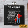 Personalized Gift For Dad I Am Because Of You Leather Hip Flask 32274 1
