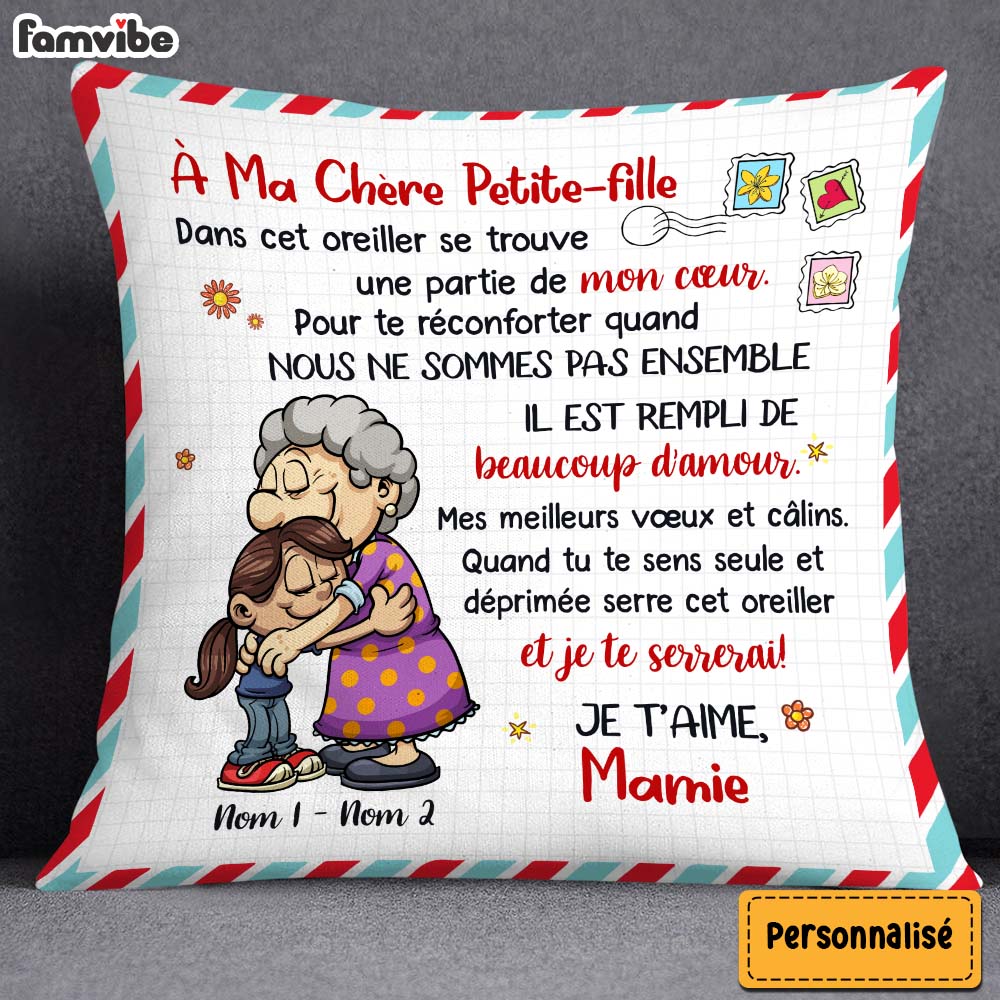 Personalized Grandma Granddaughter Grandson French Grand-mère Pillow OB13 95O58 (Insert Included)