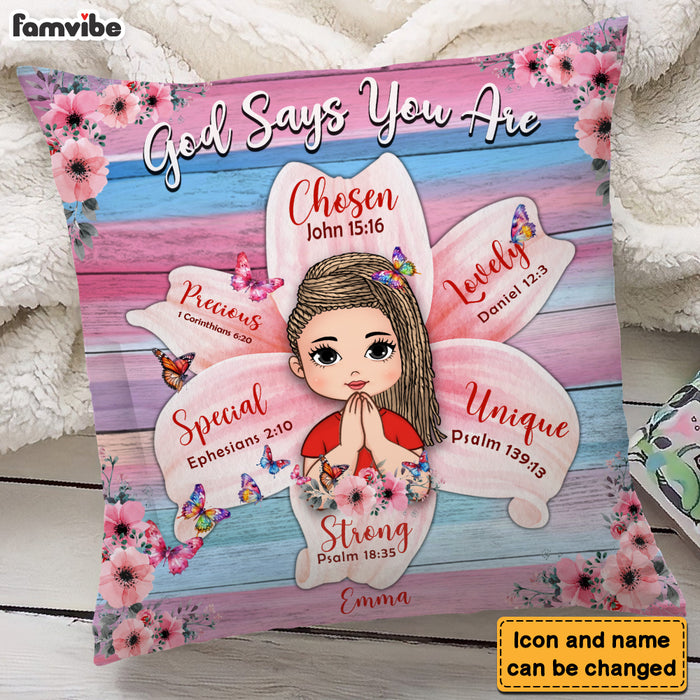 Personalized Gift For Daughter God Says You Are Flower Pillow 32312 1
