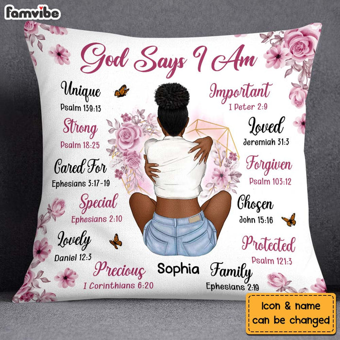 Personalized Christian Gift For Daughter God Says I Am Pillow 26914 1
