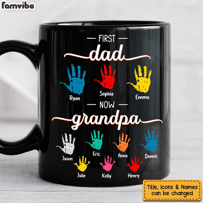 Personalized Gift For Grandpa First Now Hand Prints Mug 32108 1