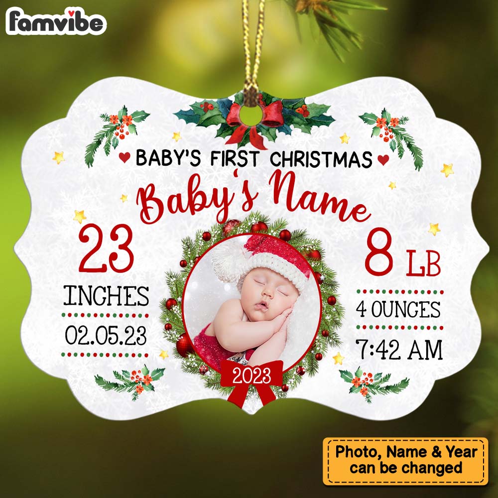 Personalized Baby First Christmas MDF Benelux Ornament OB253 26O36