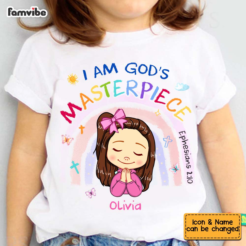 Personalized Gift For Granddaughter God's Masterpiece Bible Verse Kid T Shirt - Kid Hoodie - Kid Sweatshirt 30241