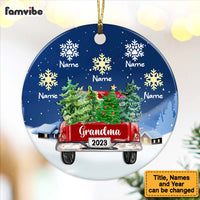 Personalized Grandma Red Truck Christmas Circle Ornament SB172 95O47 thumb 1