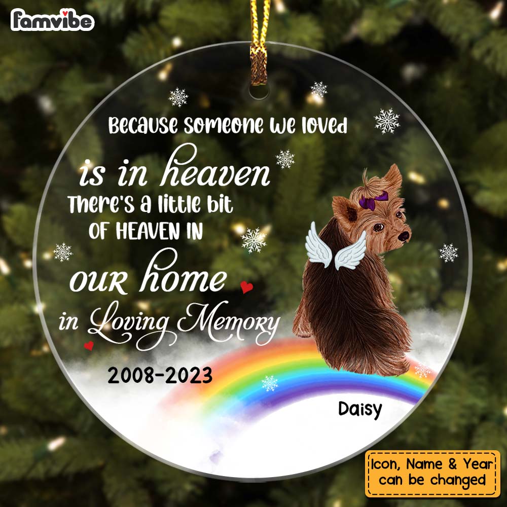 Personalized Dog Loss Gift Someone We Loved Is In Heaven Circle Ornament 28530