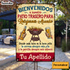 Personalized Family Backyard Spanish Patio Metal Sign DB316 95O53 1
