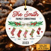 Personalized Hanging Stockings Family Christmas Circle Ornament 29012 thumb 1