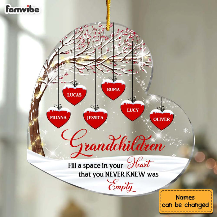 Personalized Gift For Grandma Grandchildren Fill Your Heart Heart Ornament 29325 1