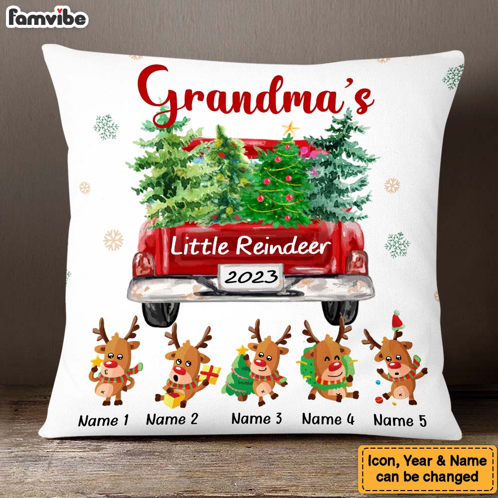 Personalized Grandma Little Reindeer Christmas Pillow NB171 30O34