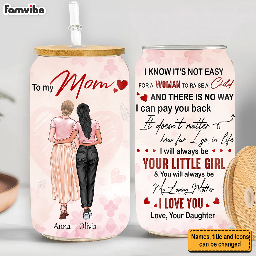Personalized Gift For Mom  I love You Glass Can 32197