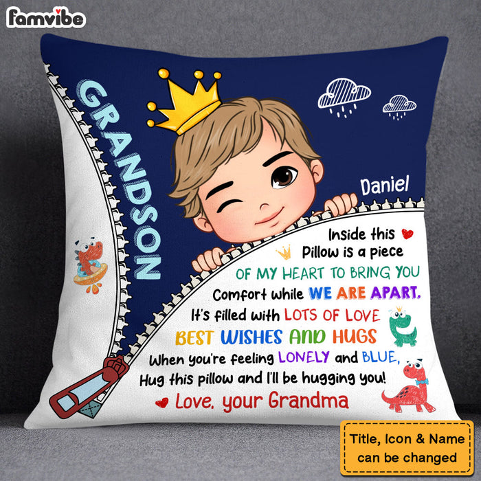 Personalized Gift For Grandson Dinosaur Hug This Pillow 28704 1