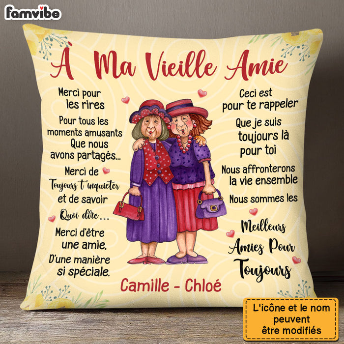 Personalized Gift For Friend À ma Vieille amie French Pillow 30441 1