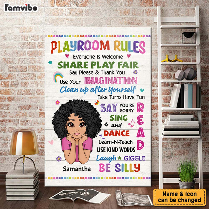 Personalized Daughter Son Kids Playroom Rules Canvas 22872 1