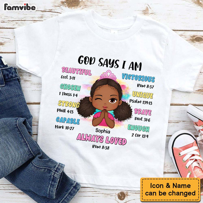 Personalized Gift For Granddaughter God Says Bible Verses Kid T Shirt 27794 1
