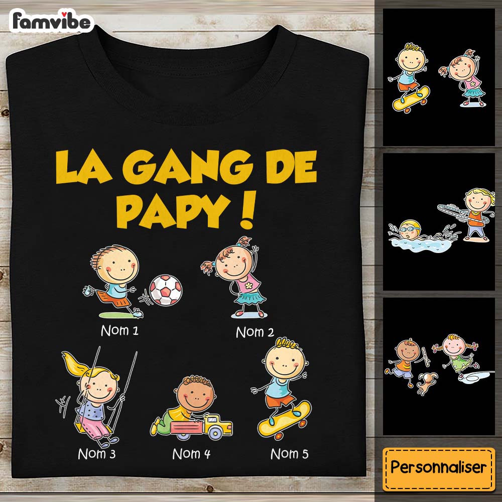 Personalized Grandpa Sport French Papa Grand-père T Shirt AP1411 95O58