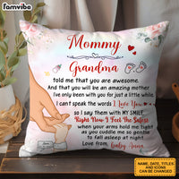 Personalized  You Are Awesome Mommy Hand Holding Baby Pillow 32412 thumb 1