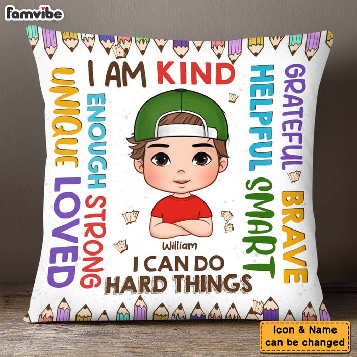 Personalized Gift For Grandson I Am Kind Affirmation Pillow 27788 1