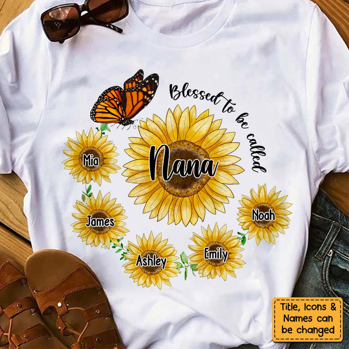 Personalized Sunflower Blessed To Be Called Grandma Shirt - Hoodie - Sweatshirt 24671 1