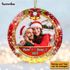 Personalized Couple Photo Christmas Circle Ornament NB132 81O47 thumb 1