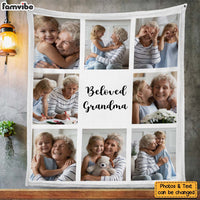 Personalized Gift For Grandma Upload Photo Grid Gallery And Custom Text Blanket 28458 thumb 1