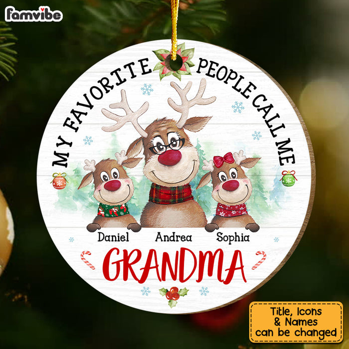 Personalized My Favorite People Call Me Grandma Circle Ornament 29778 1