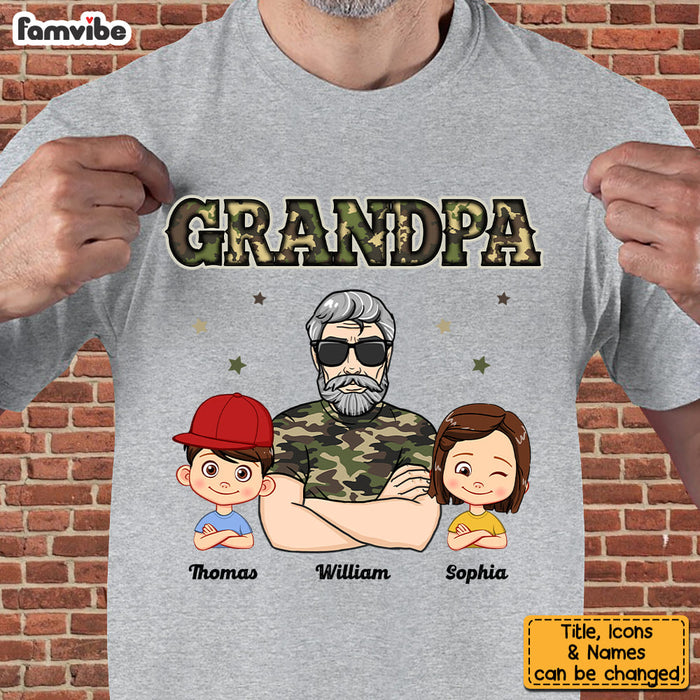 Personalized Gift For Grandpa Camo Shirt - Hoodie - Sweatshirt 33512 1