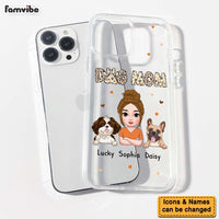 Personalized Leopard Sassy Dog Mom Clear Phone Case 34939 thumb 1