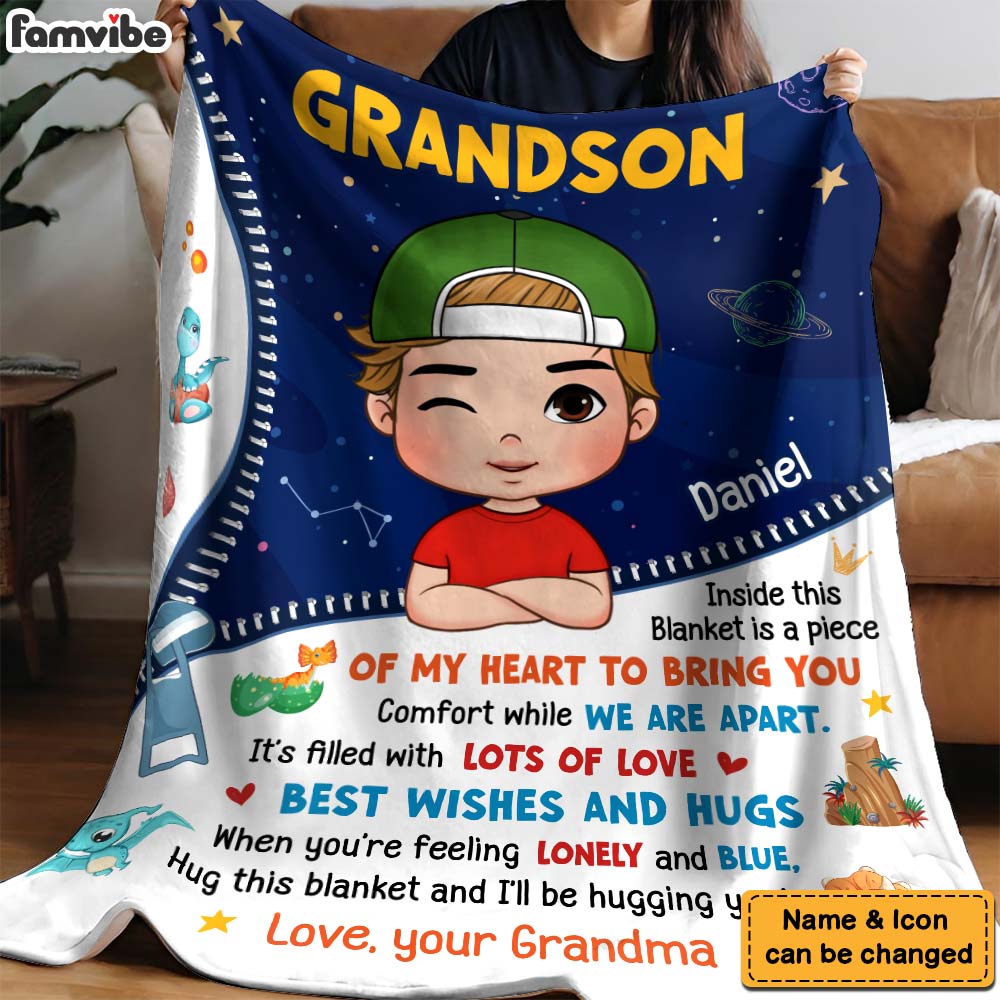 Personalized Gift For Grandson Inside This Blanket 31599