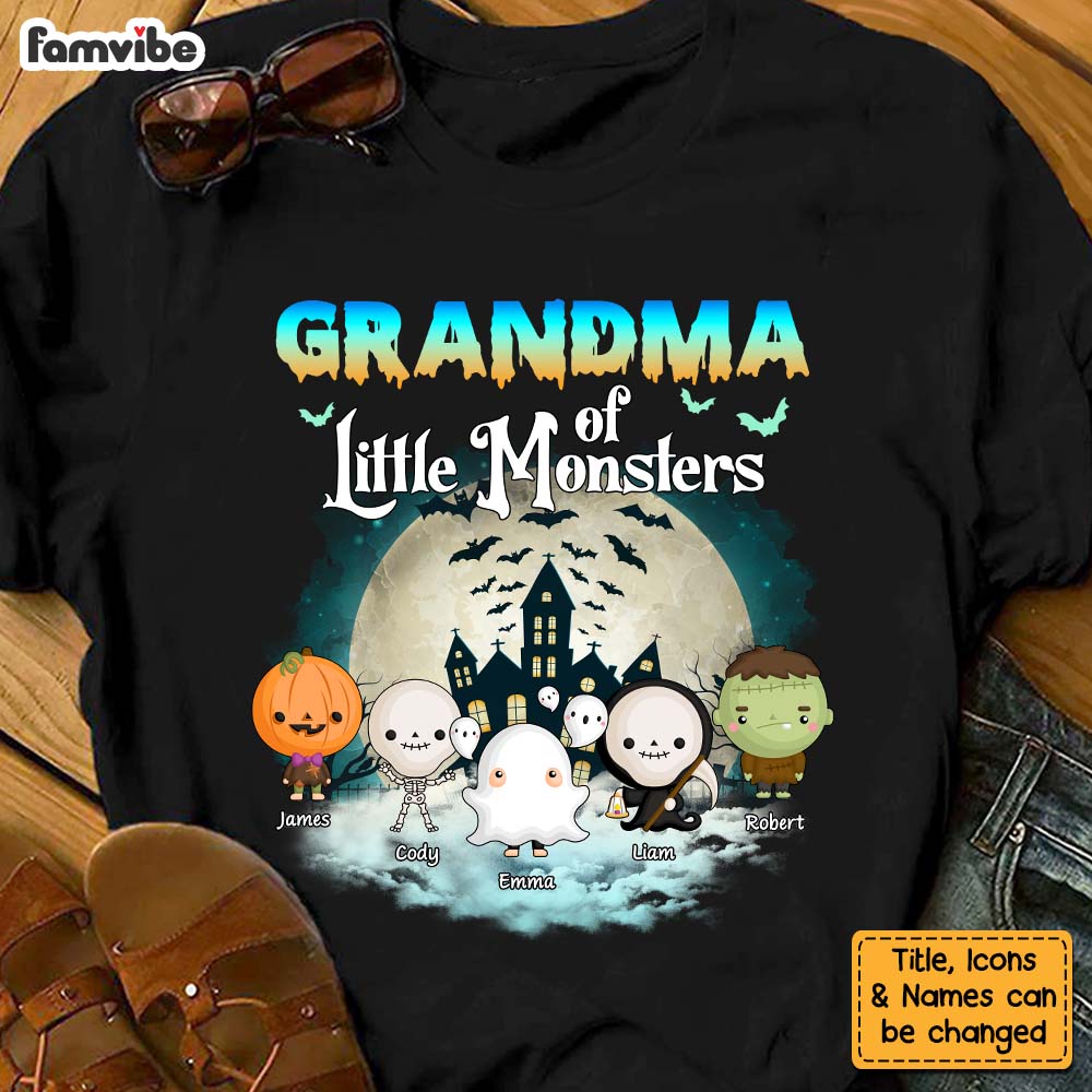 Personalized Halloween Gift For Grandma Of Little Monsters Shirt - Hoodie - Sweatshirt 27860