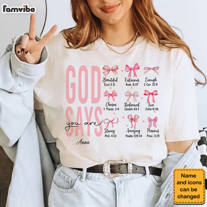 Personalized Gift For Daughter God Says You Are Coquette Shirt - Hoodie - Sweatshirt 32483 1