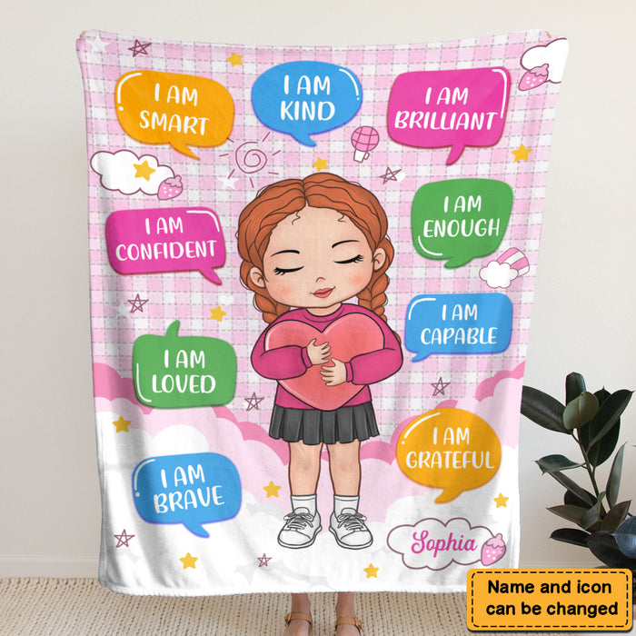 Personalized Gift For Granddaughter Hug Love Affirmation Blanket 31303 1